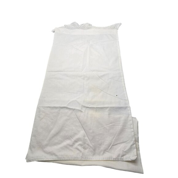 Vintage White Cotton & Crochet Lace Pillowcases Set of 2 READ CM2107 - Picture 8 of 9